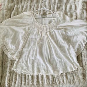 Boho butterfly sleeve cream top